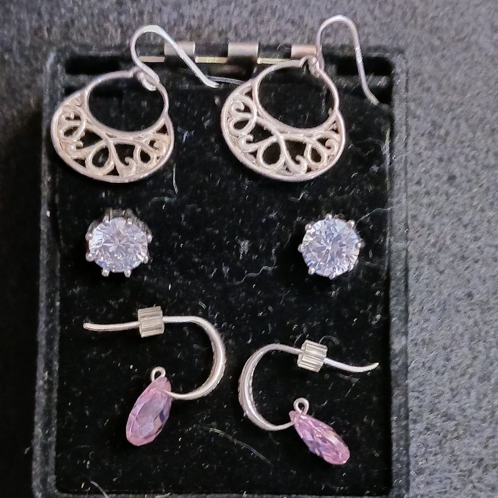 Lot of 3 Pairs of Earrings
